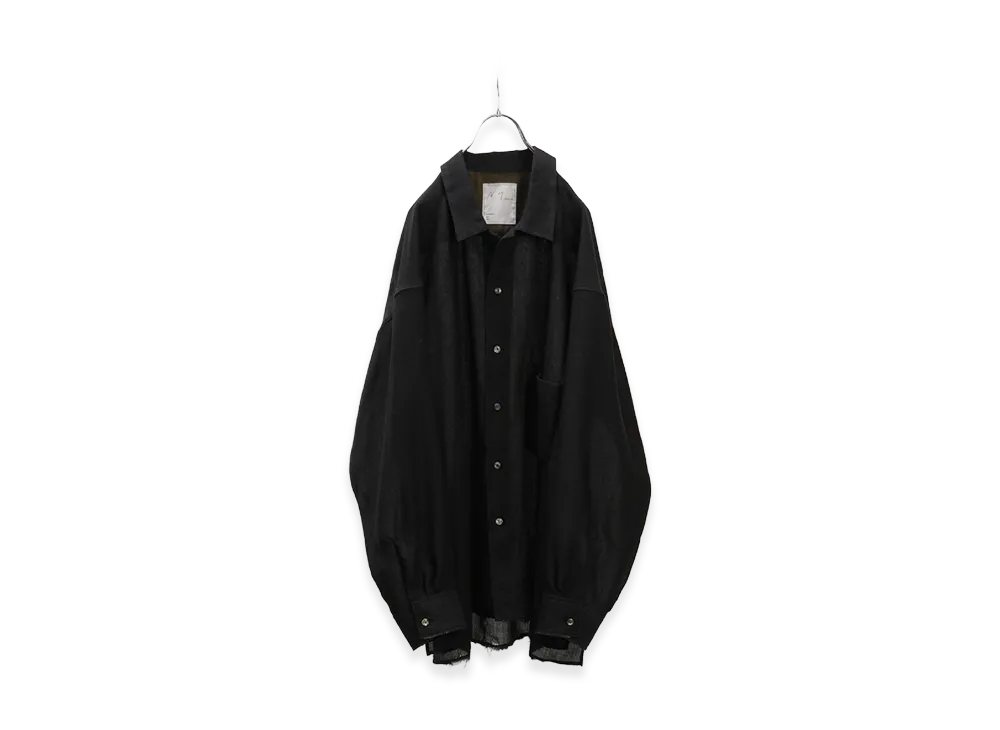 ANCELLM Wool Kersey Shirt "Black"