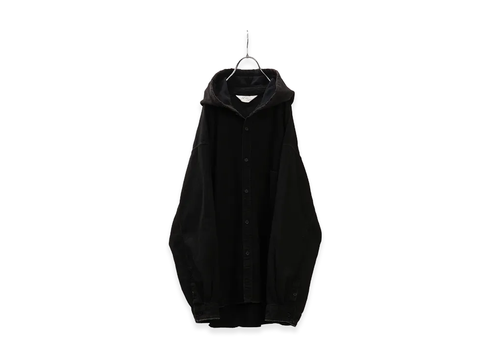 ANCELLM Denim Hoodie Shirt "Black"