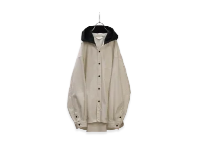 ANCELLM Denim Hoodie Shirt "White"