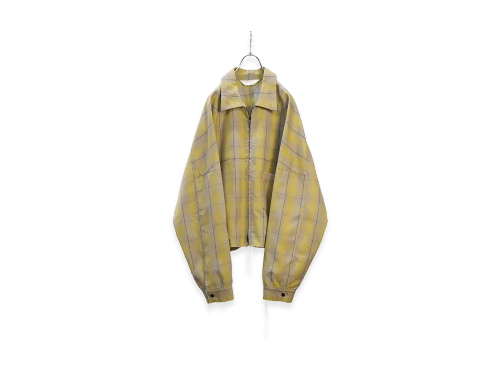ANCELLM C/R Check Short Zipup Shirt Jacket "Yellow"