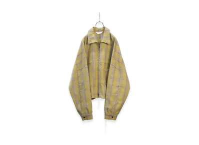 ANCELLM C/R Check Short Zipup Shirt Jacket "Yellow"