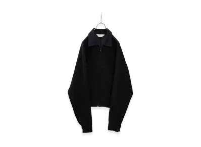 ANCELLM Shrink Wool Short Zipup Shirt Jacket "Navy"