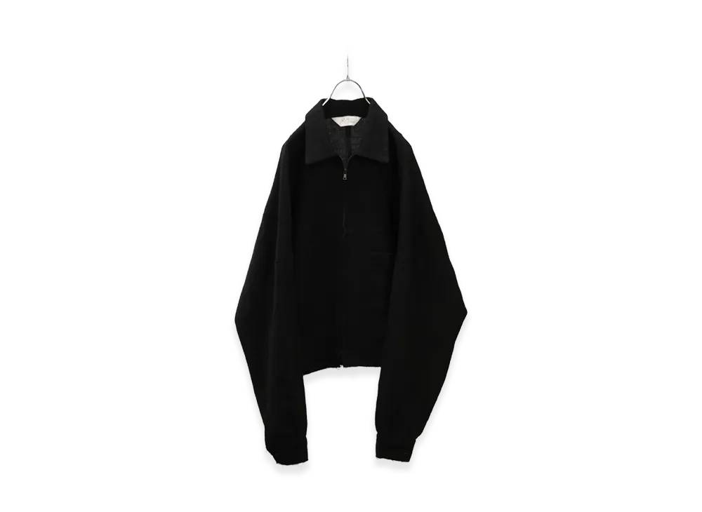 ANCELLM Shrink Wool Short Zipup Shirt Jacket "Black"