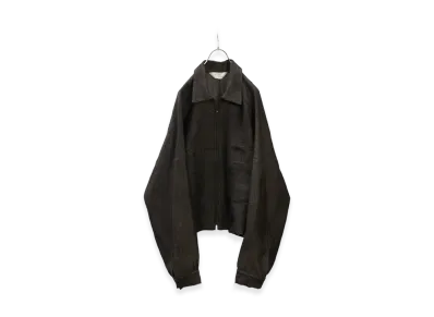 ANCELLM Shrink Wool Short Zipup Shirt Jacket "Brown"