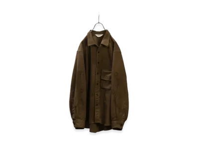 ANCELLM L/C Nep Flower Embroidery Over Shirt "Brown"