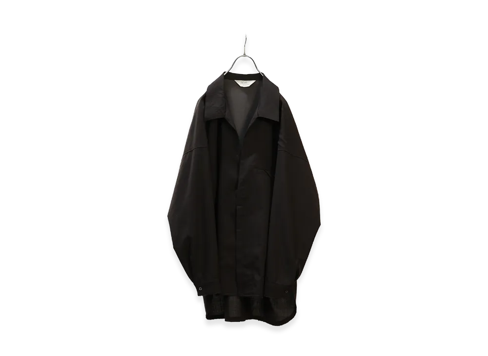 ANCELLM Wash Wool Long Shirt "Brown"