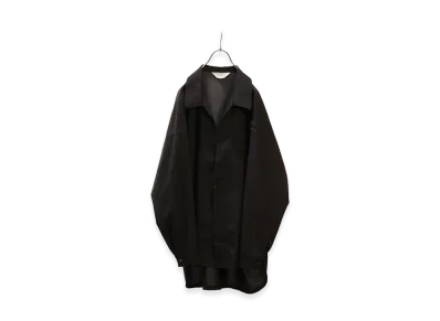 ANCELLM Wash Wool Long Shirt "Brown"