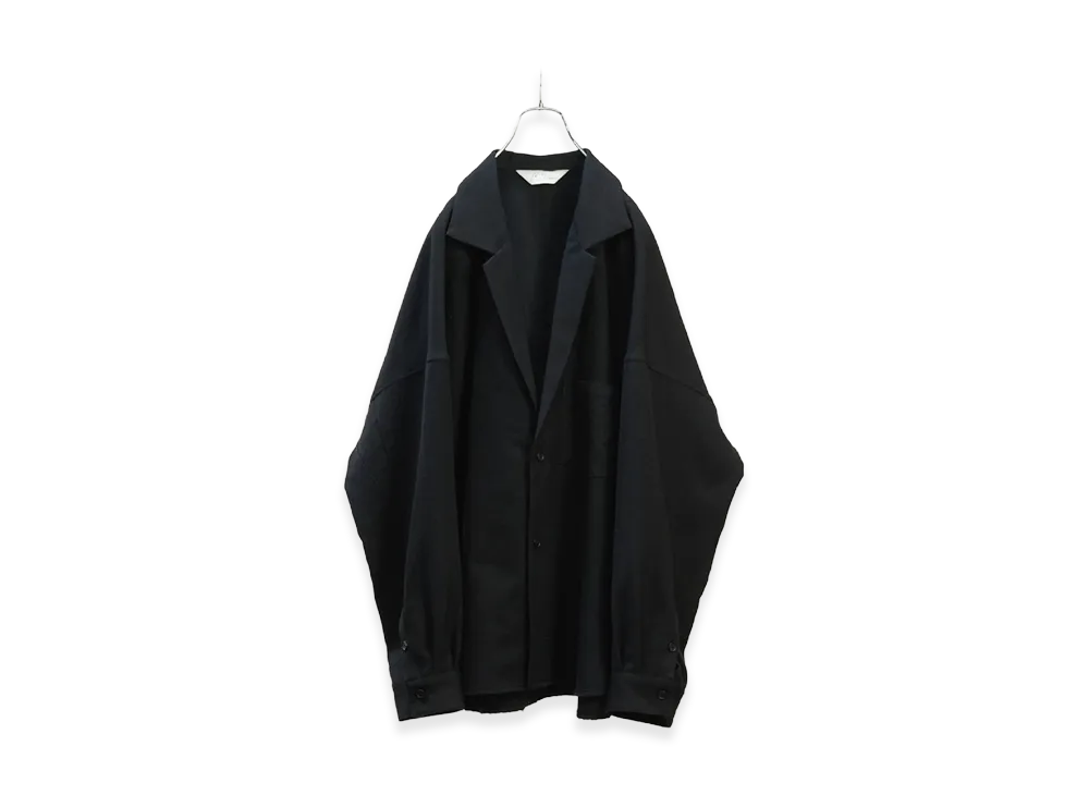 ANCELLM Wash Wool Tailored Shirt "Charcoal"