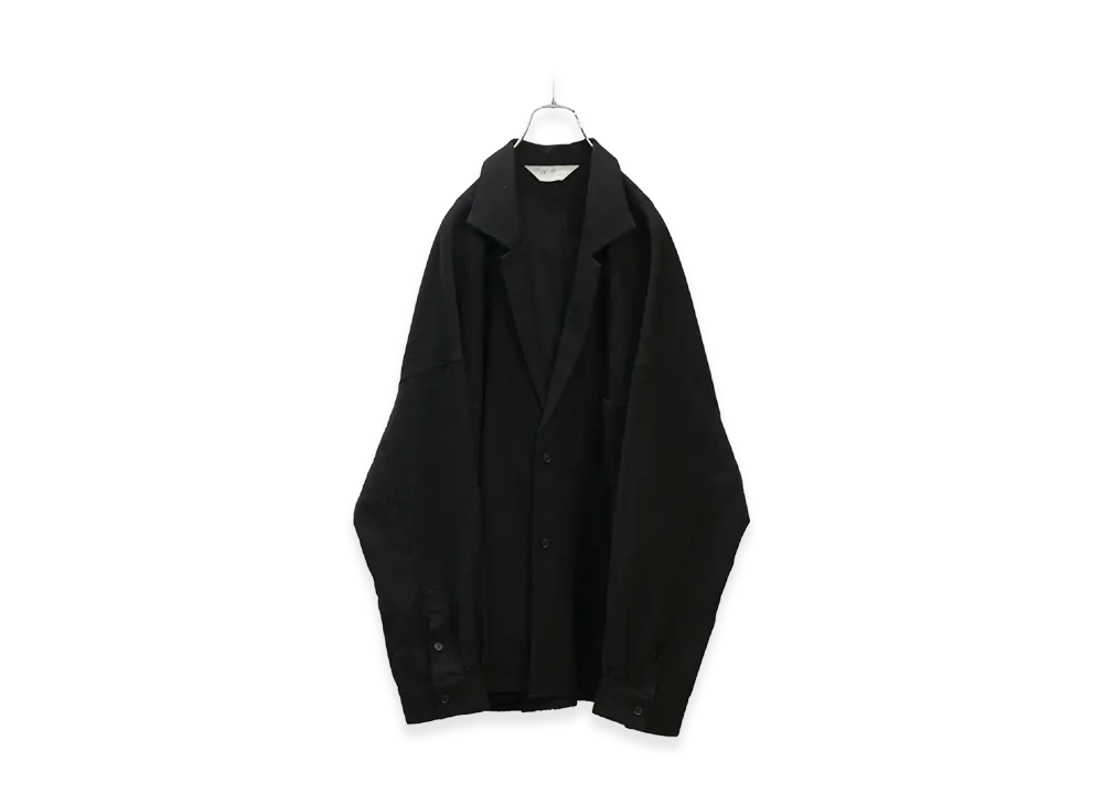 ANCELLM Wash Wool Tailored Shirt "Black"