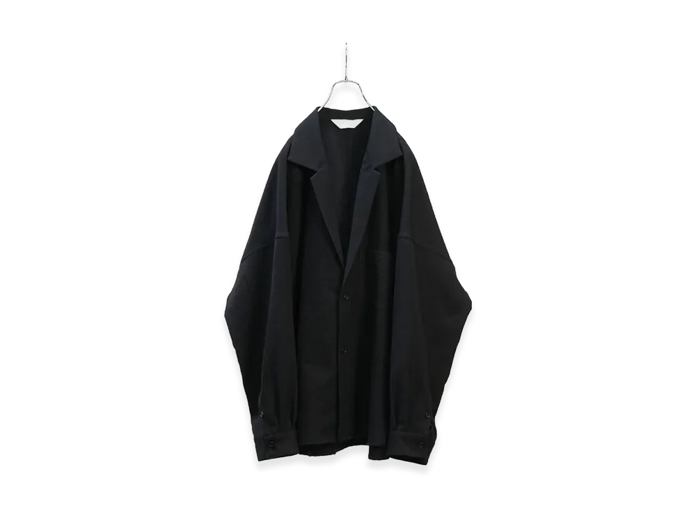 ANCELLM Wash Wool Tailored Shirt "Navy"