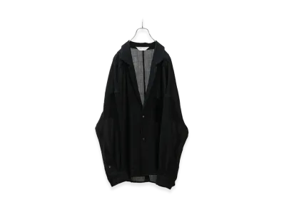 ANCELLM Wool Kersey Tailored Shirt "Black"