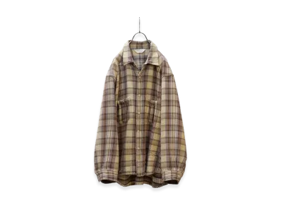 ANCELLM Nel Check Over Work Shirt "Ivory"