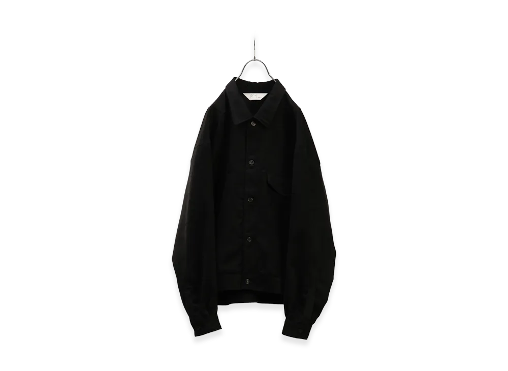 ANCELLM Vegan Suede Work Shirt Blouson "Black"