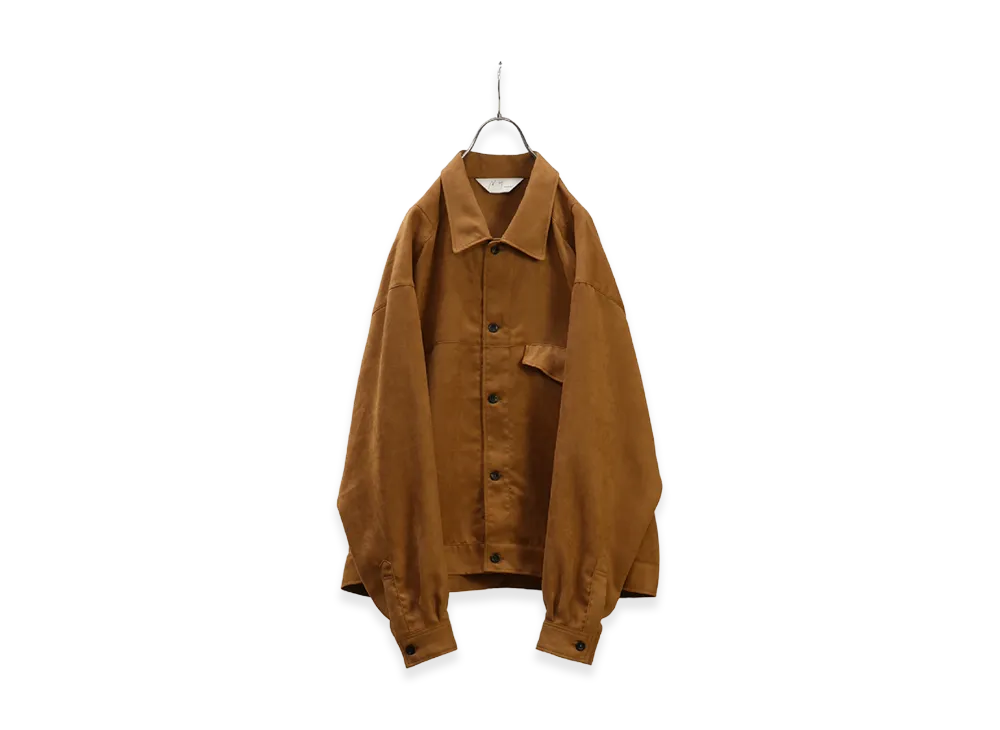 ANCELLM Vegan Suede Work Shirt Blouson "Brown"