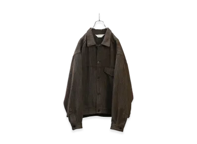 ANCELLM Melange Wool Work Shirt Blouson "Brown"