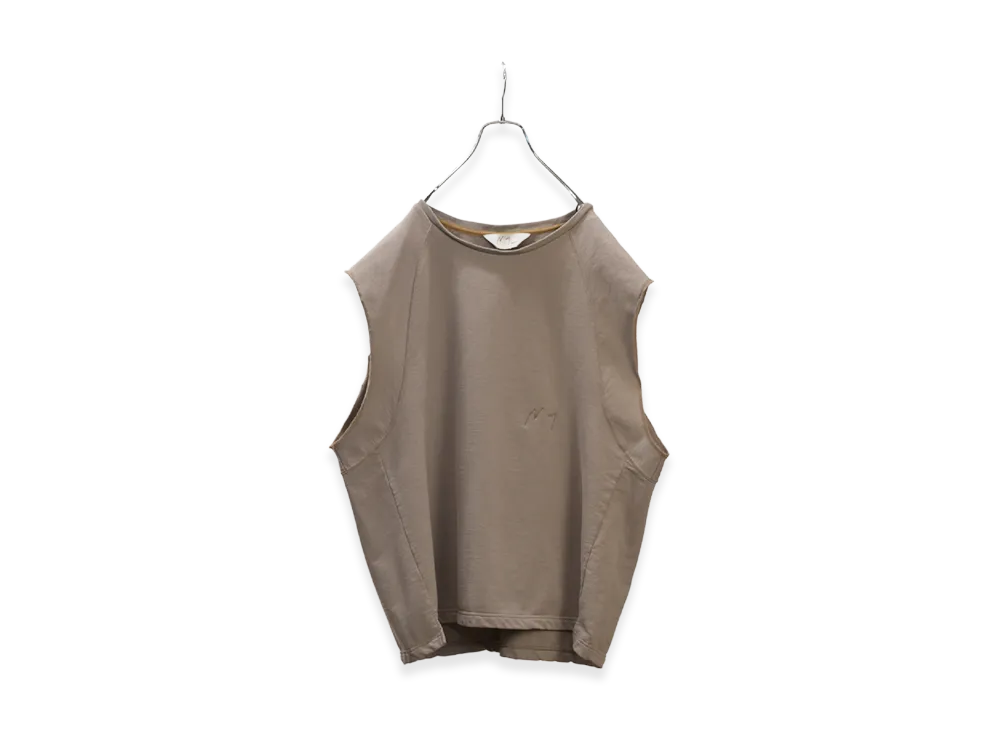 ANCELLM Faded Sleeveless T-Shirt "Beige"