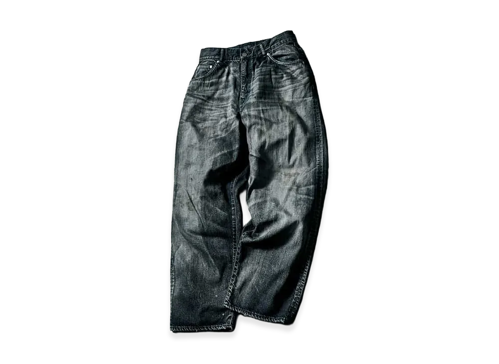ANCELLM x Barneys New York Damaged Wide Denim Pants "Blue"