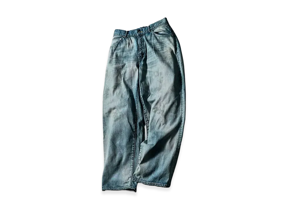 ANCELLM x Barneys New York Damaged Wide Denim Pants "Blue"