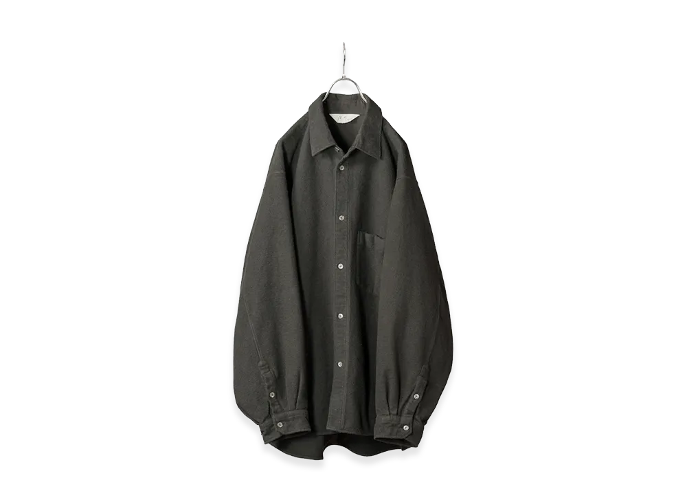ANCELLM Brushed Cotton Over Shirt "Black"
