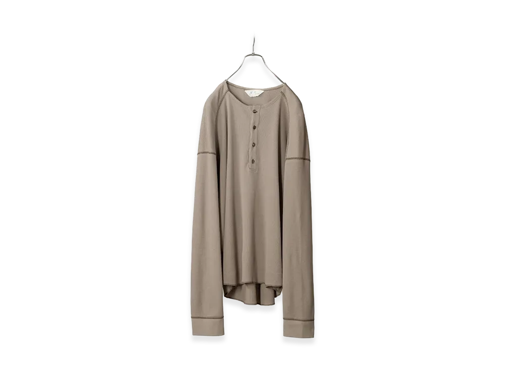 ANCELLM C/CA Henley LS T-Shirt "Sand"