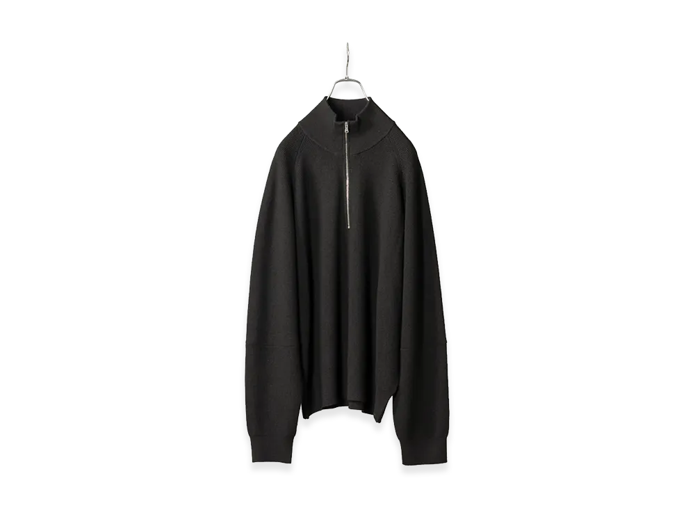 ANCELLM 120's Wool Half Zip Knit "Black"