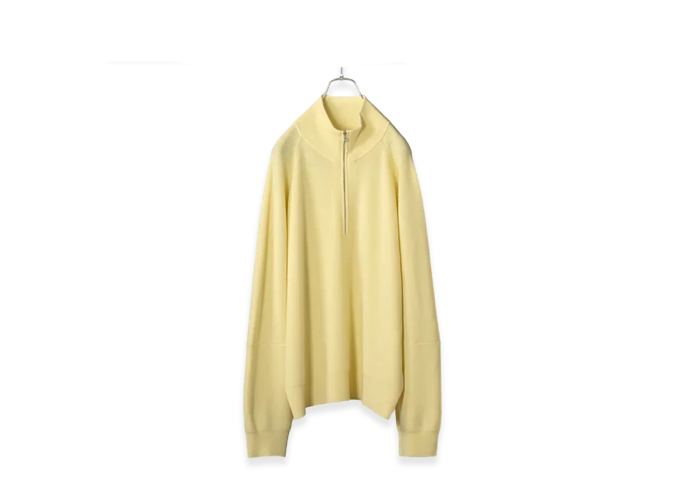 ANCELLM 120's Wool Half Zip Knit "Yellow"