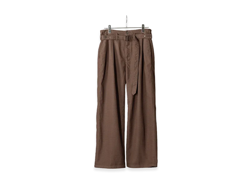 ANCELLM Wool Belted Wide Slacks "Graph Check"