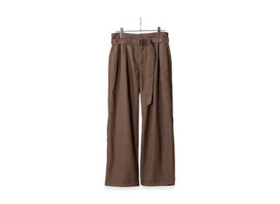 ANCELLM Wool Belted Wide Slacks "Graph Check"