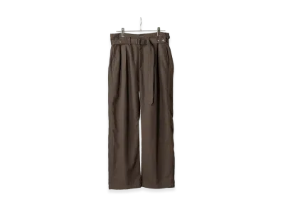 ANCELLM Wool Belted Wide Slacks "Brown"