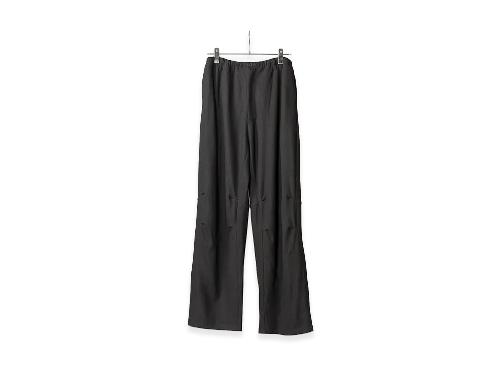 ANCELLM Wool Cut Knee Tuck Slacks "Black"