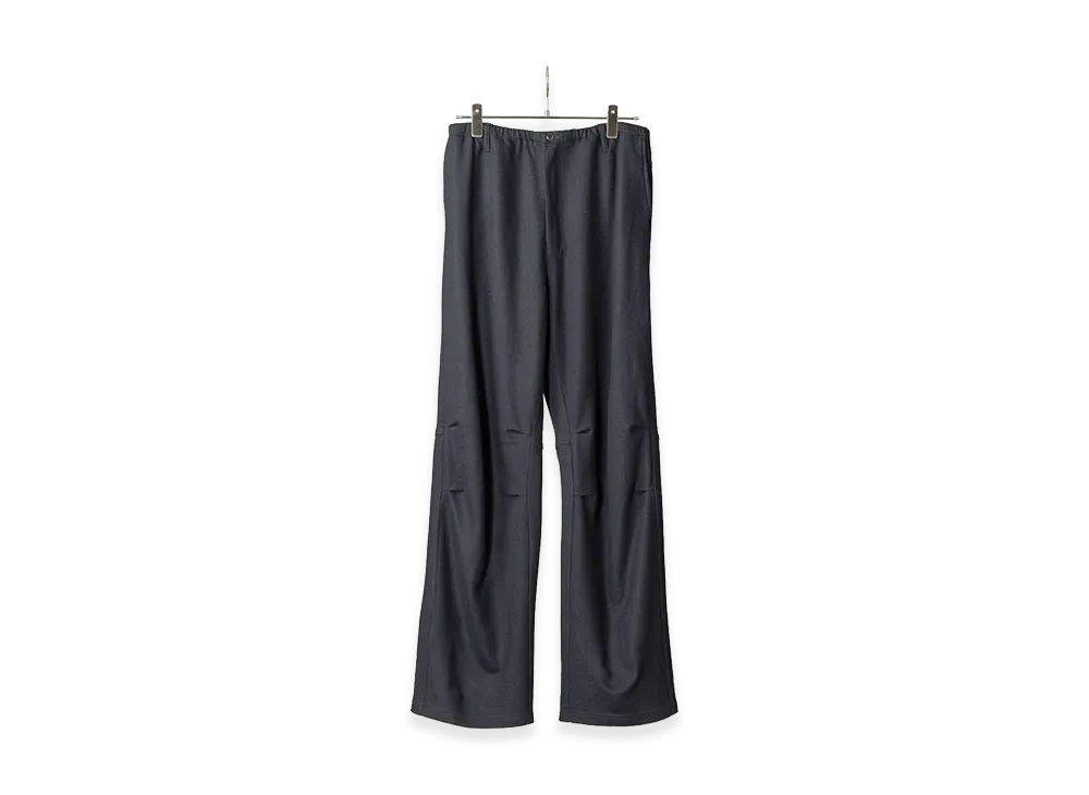 ANCELLM Wool Cut Knee Tuck Slacks "Navy"