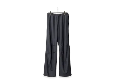 ANCELLM Wool Cut Knee Tuck Slacks "Navy"