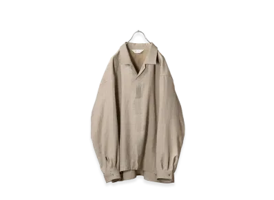 ANCELLM Wool Cross-Line Shirt "Beige"