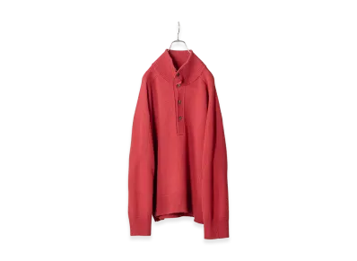 ANCELLM Button-Front Knit Blouson "Red"
