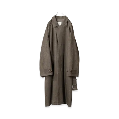 ANCELLM Wool Blanket Balmacaan Coat "Dark Brown"