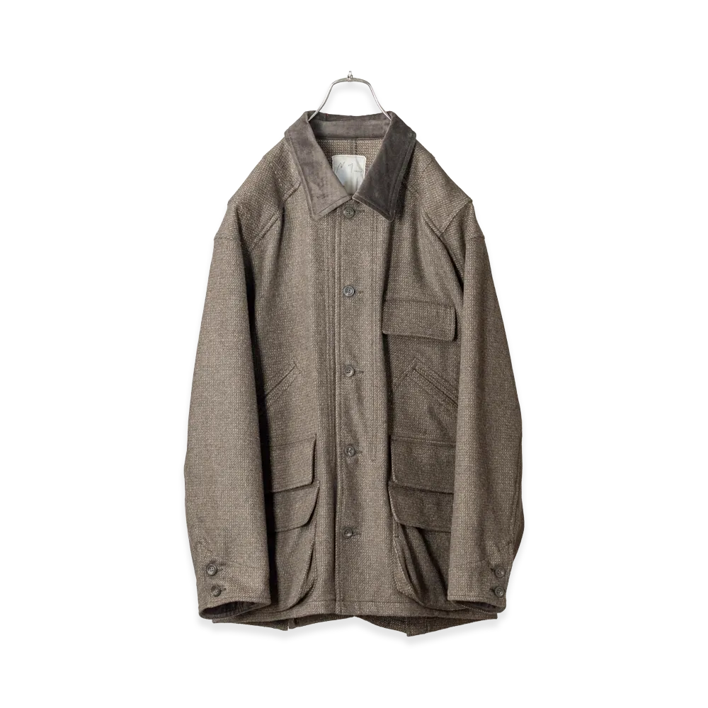 ANCELLM Wool Blanket Hunting Jacket "Dark Brown"