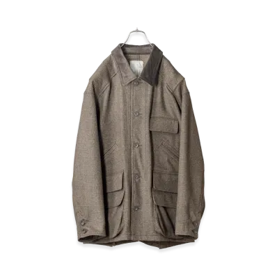 ANCELLM Wool Blanket Hunting Jacket "Dark Brown"