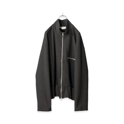 ANCELLM Shrink Wool Zip Up Stand Blouson "Black"