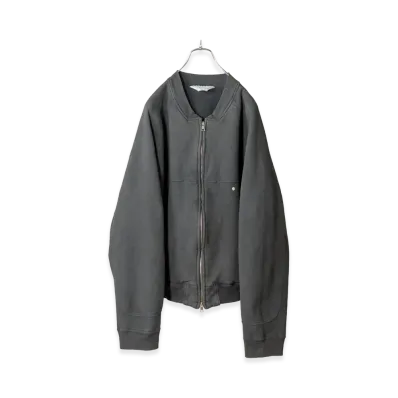 ANCELLM Fleece-Lined Sweat Varsity Shirt "Black"