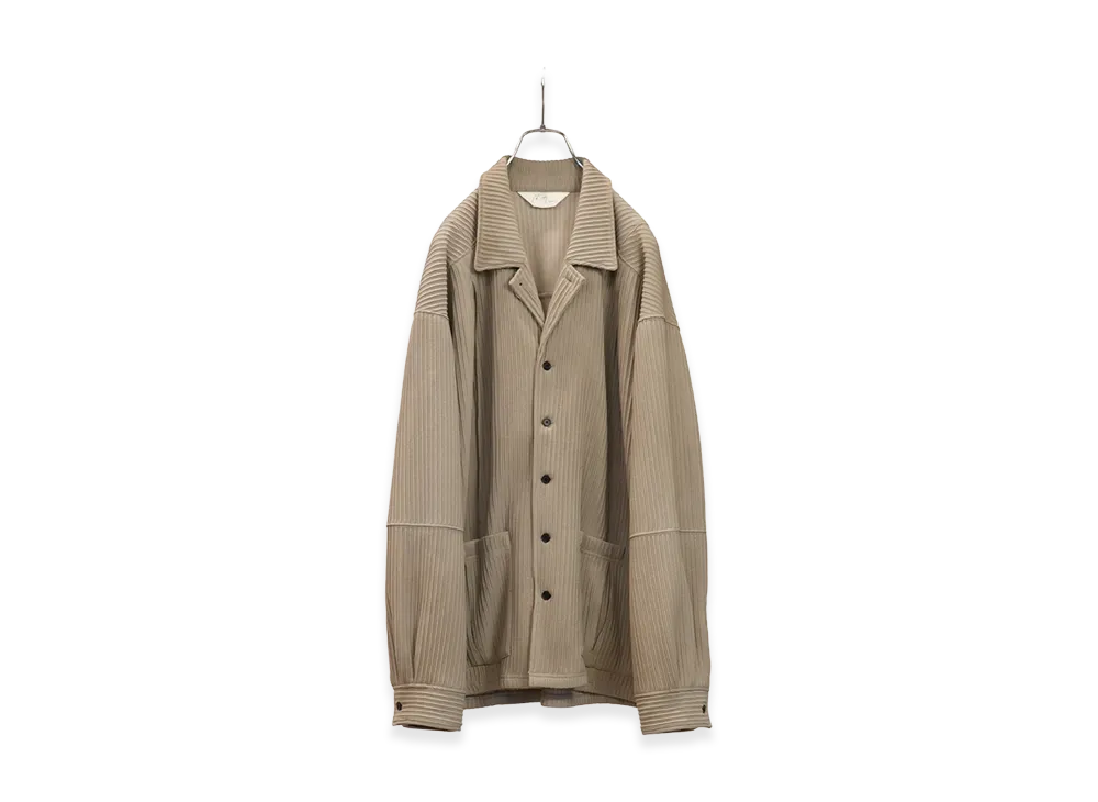 ANCELLM Wrinkled Stripe Shirt "Greige"