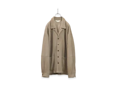 ANCELLM Wrinkled Stripe Shirt "Greige"