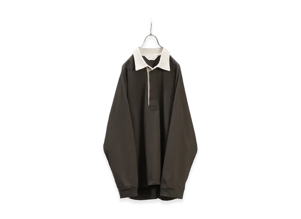 ANCELLM Two-Tone Rugby Shirt "Charcoal"