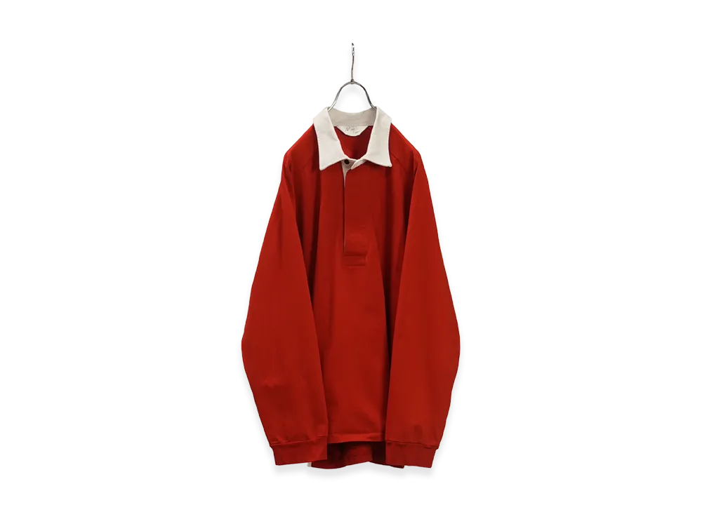 ANCELLM Two-Tone Rugby Shirt "Red"
