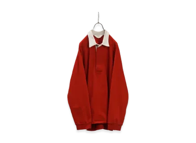 ANCELLM Two-Tone Rugby Shirt "Red"