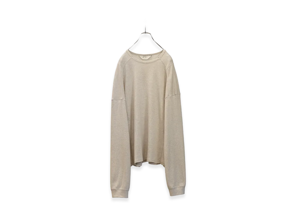 ANCELLM Waffle Crew Neck LS "Heather White"