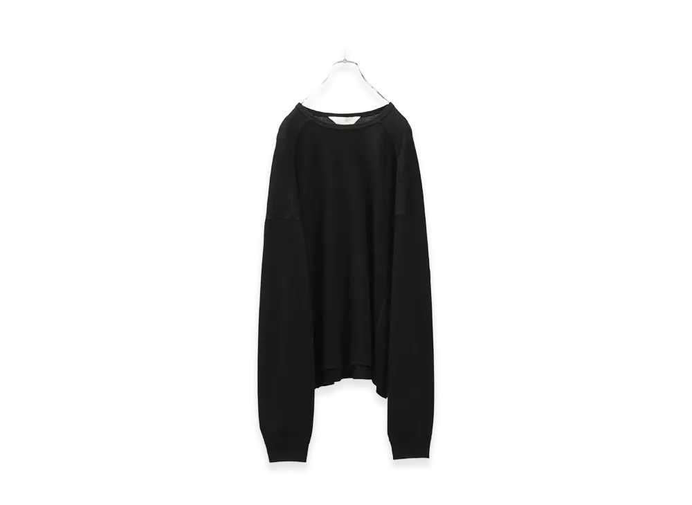 ANCELLM Waffle Crew Neck LS "Black"