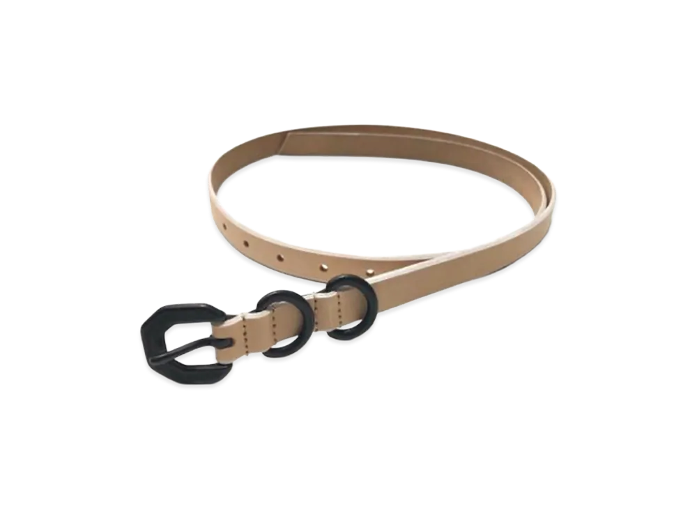 ANCELLM Narrow Leather Belt "Natural"