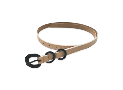 ANCELLM Narrow Leather Belt "Natural"