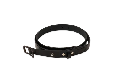 ANCELLM Button Stud Leather Belt "Black"