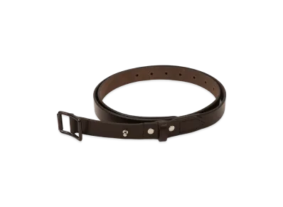 ANCELLM Button Stud Leather Belt "Brown"